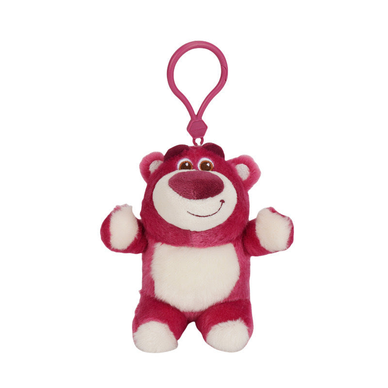 Girls Crossbody Bag Strawberry Bear Plush Head-Shaped Satchel Cute Animal Shape