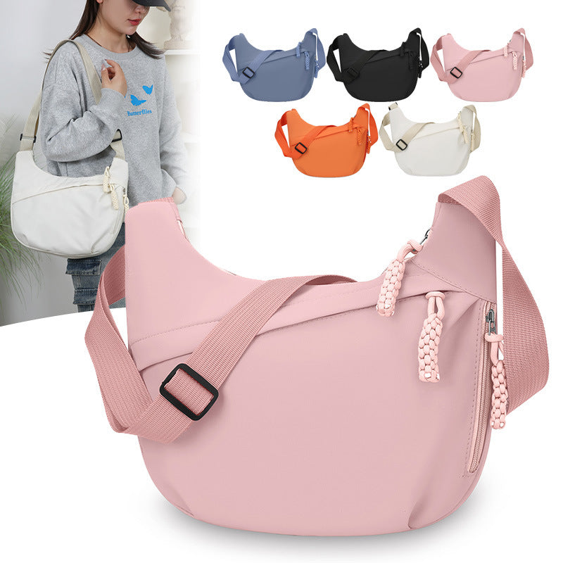 New Nylon Casual Crossbody Bag Unisex Waterproof Shoulder Bag Zipper Design Adjustable Shoulder Strap