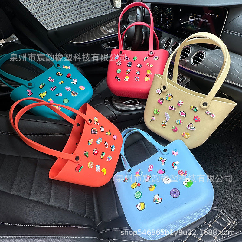 Hot Selling Beach Storage Bag Multi-Color Hole Basket Eva Bag Portable Basket Rubber