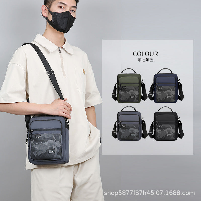 New Multifunctional Men's Bag Korean Style Minimalism Outdoor One Shoulder Messenger Bag Trendy Men's Large Capacity Shoulder Bag
