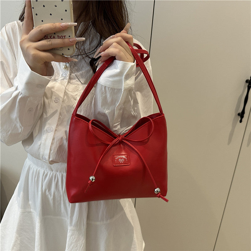 Chic Summer Tote Bag for Women with Drawstring Design and Soft PU Material, Perfect for Daily Casual Style