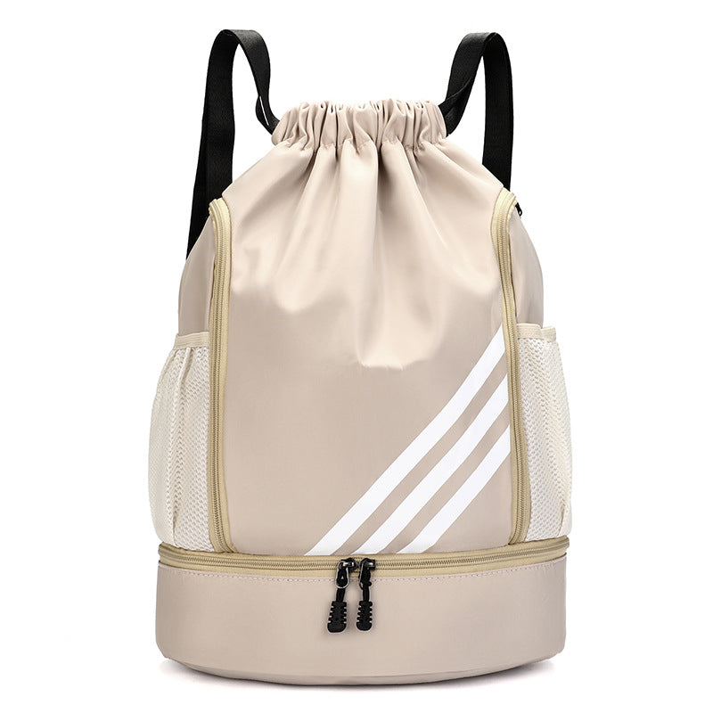 Drawstring Sports Backpack with Large Capacity for Basketball Training and Outdoor Travel, Lightweight and Durable Nylon Design