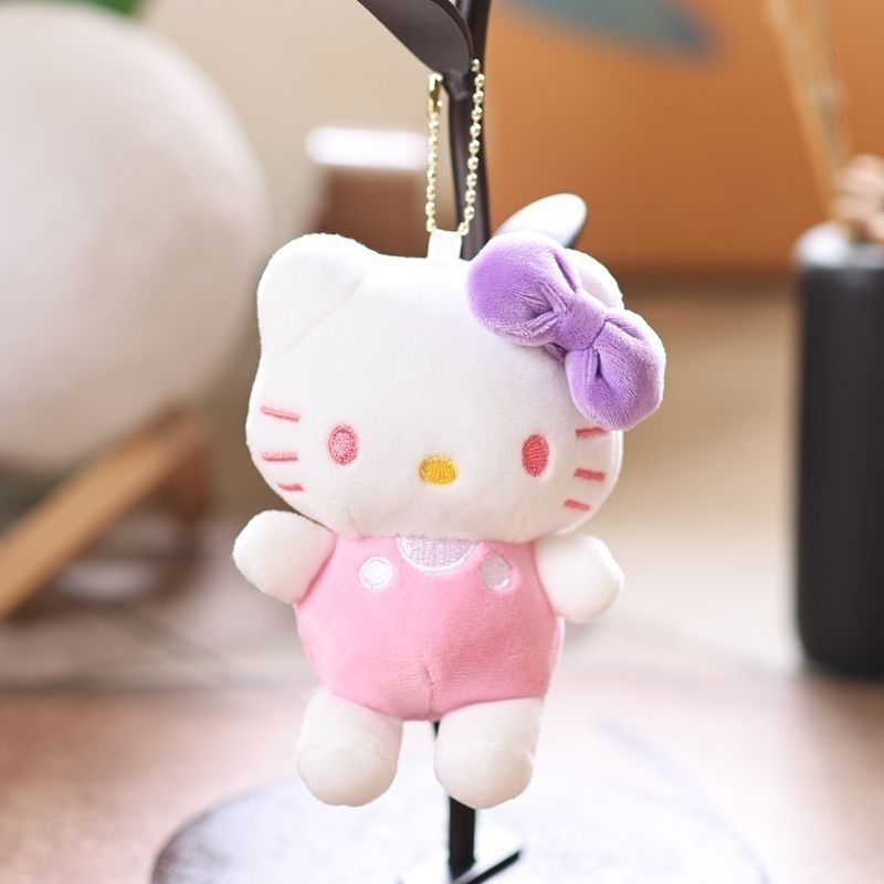 Cartoon KT Doll Keychain Small Pendant Cute Girls Schoolbag Hanging Plush Toy Small Gift