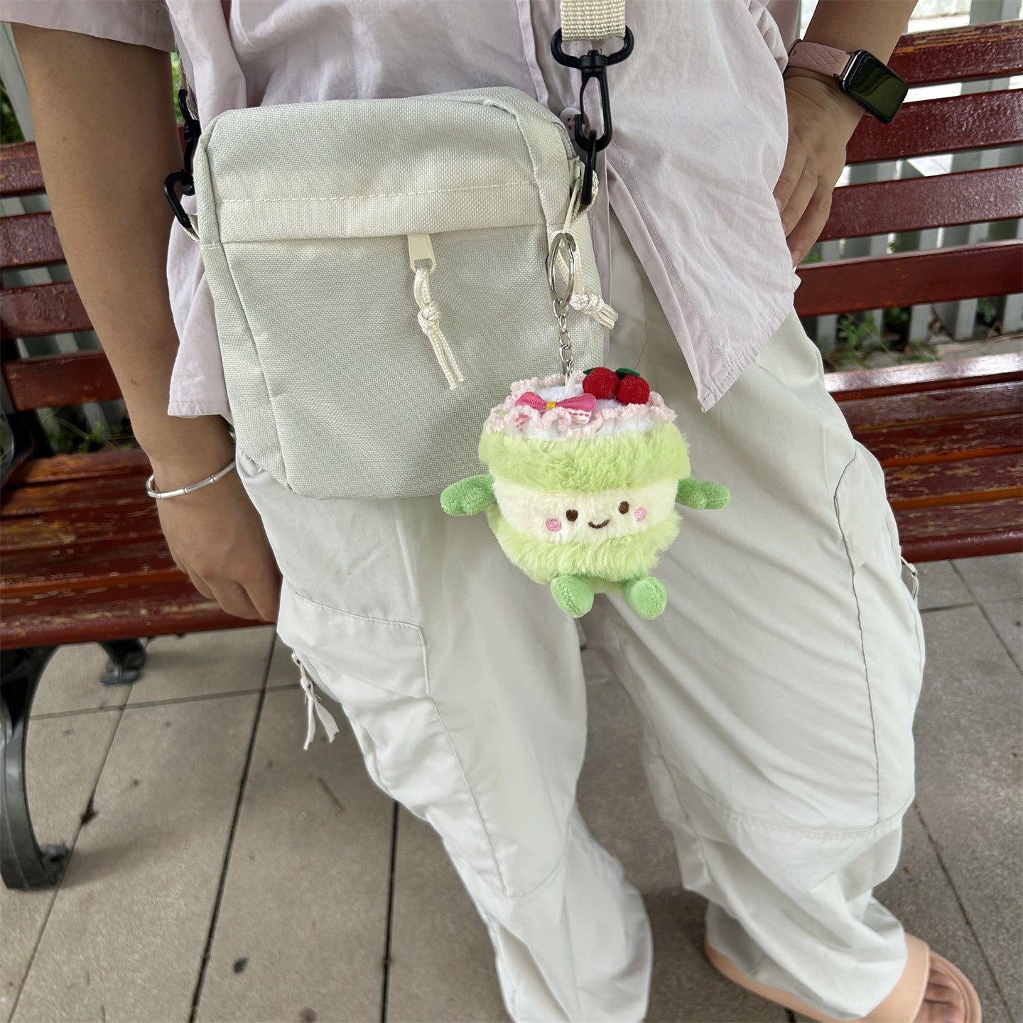 Women's Wallet Cute Smiley Plush Cake Hanging Bag Car Interior Decoration Children's Toy Prize Claw Doll