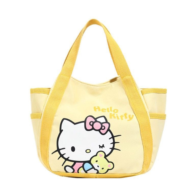 Cute Hello Kitty Tote Bag with Large Capacity for Daily Use and Lunch Carrying