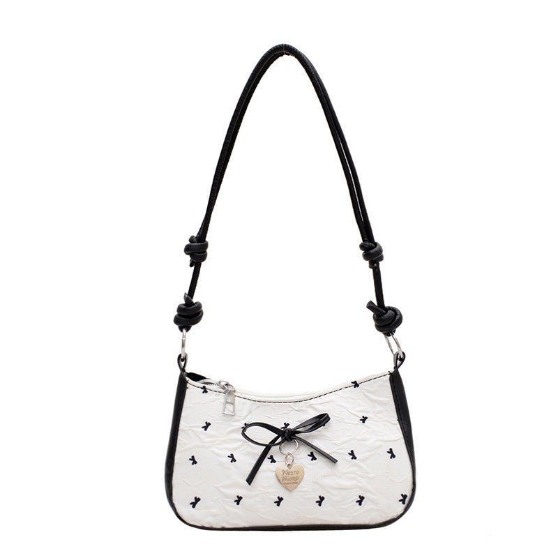 Sweet Cool Hot Girl Style Bow Selenodont Bag Summer New Street Fashion Niche Shoulder Crossbody Underarm Bag