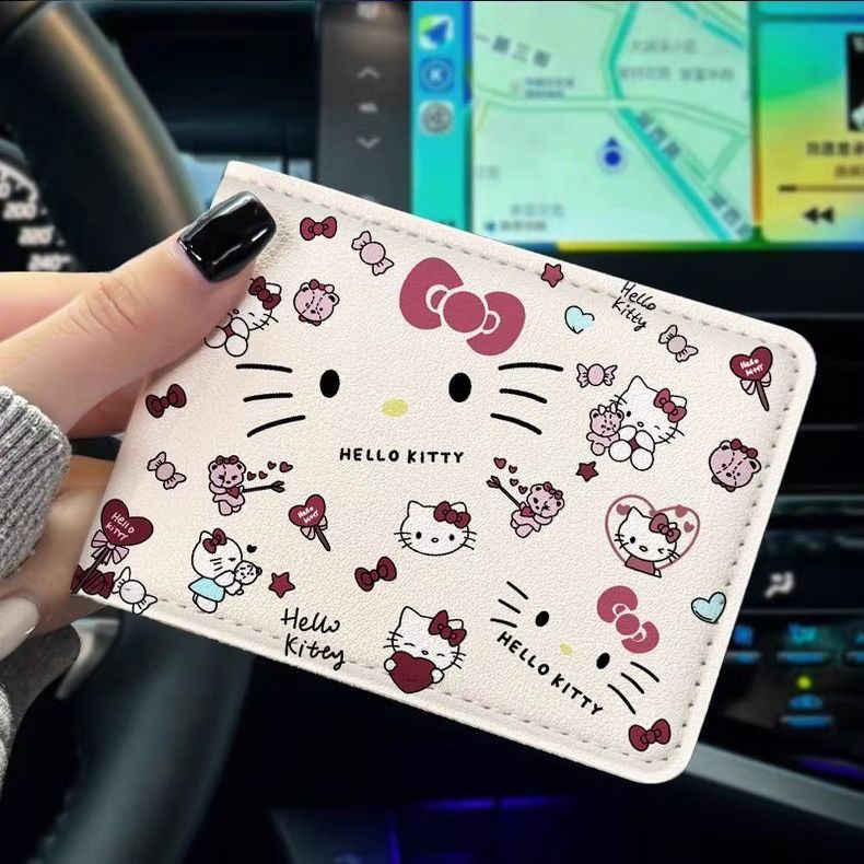 Women's Wallet Cute Cartoon Driving License Card Holder Multiple Card Slots Storage Anti-Degaussing Lightweight Multifunctional Certificate Protective Cover