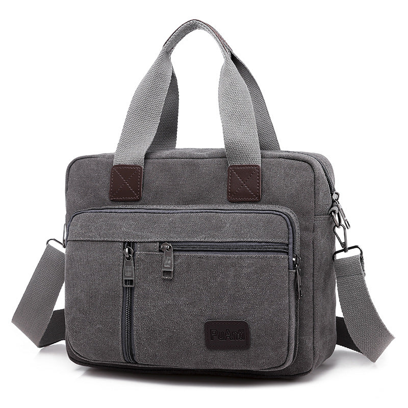 Canvas Men's Bag New Large Capacity Leisure Travel Business Shoulder Bag Versatile Retro Messenger Bag