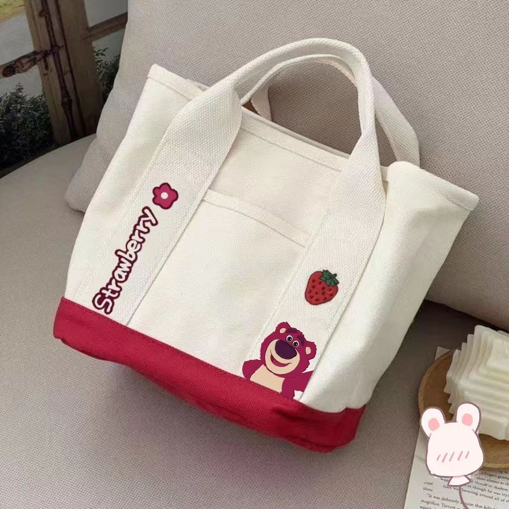 Miffy Cartoon Canvas Tote Bag for Women, Casual Everyday Handbag with Zipper Closure and Phone Pocket