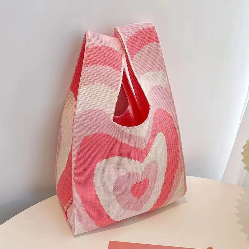 Vest Bag Women's Korean Knitted New Year Knitted Bag Hand Bag Knitted Oblique Bag