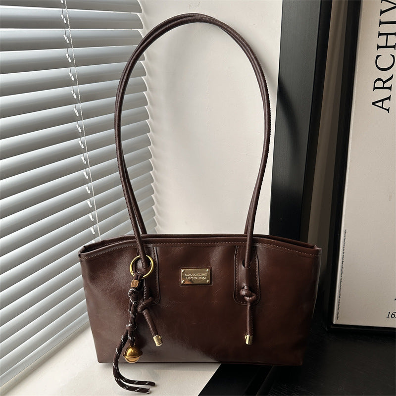Fashion Simple Pu Commuter Tote Everyday Joker Large Capacity Shoulder Underarm Bag