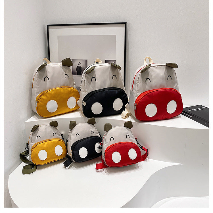 Cute Animal Cartoon Backpack for Kids - Stylish Dual-Shoulder Bag with Zipper Closure and Phone Pocket