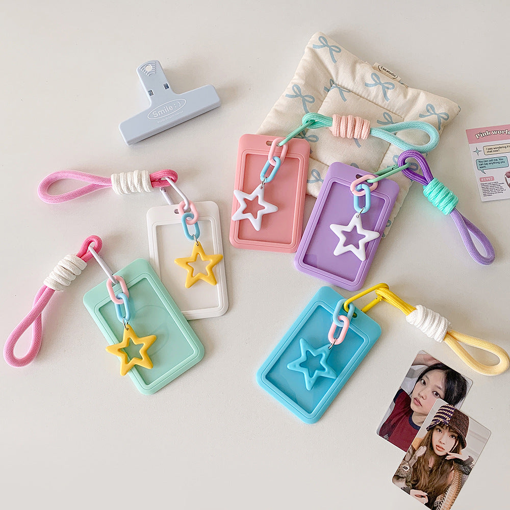 Sweet Star Pendant Card Holder Design Suitable for Card Daily Storage Fresh Girl Style Portable Card Holder