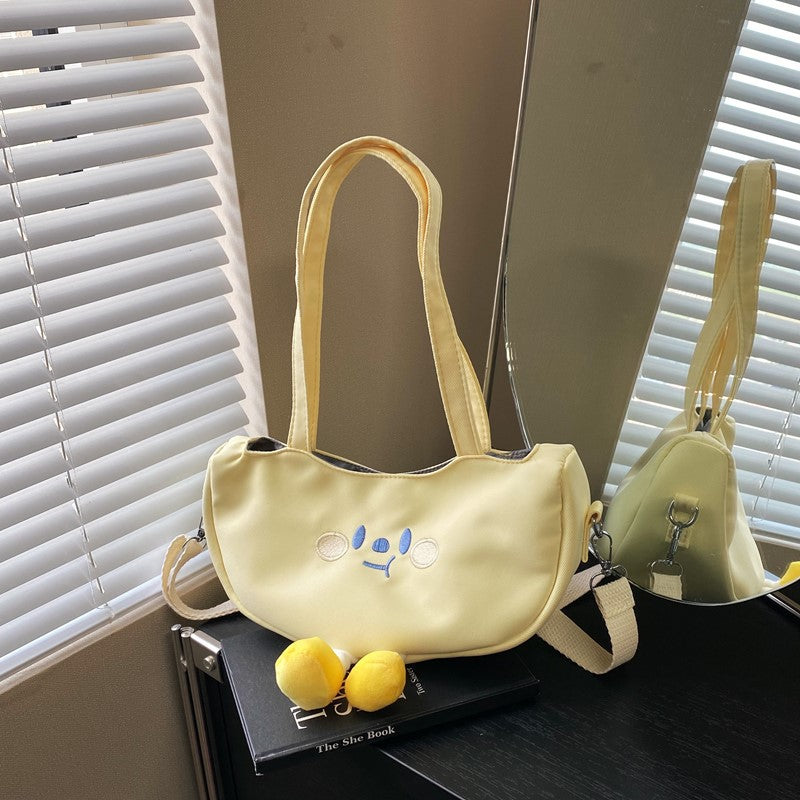 Cute Pea Pod Style Crossbody Bag 2025 Fashionable Soft Canvas Shoulder Bag with Playful Design for Daily Wear