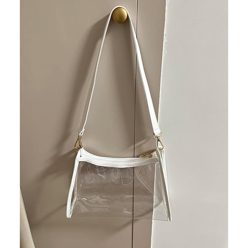 Popular Transparent PVC Shoulder Bag Travel Waterproof Storage Underarm Bag