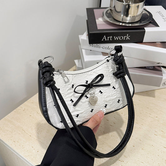 Sweet Cool Hot Girl Style Bow Selenodont Bag Summer New Street Fashion Niche Shoulder Crossbody Underarm Bag