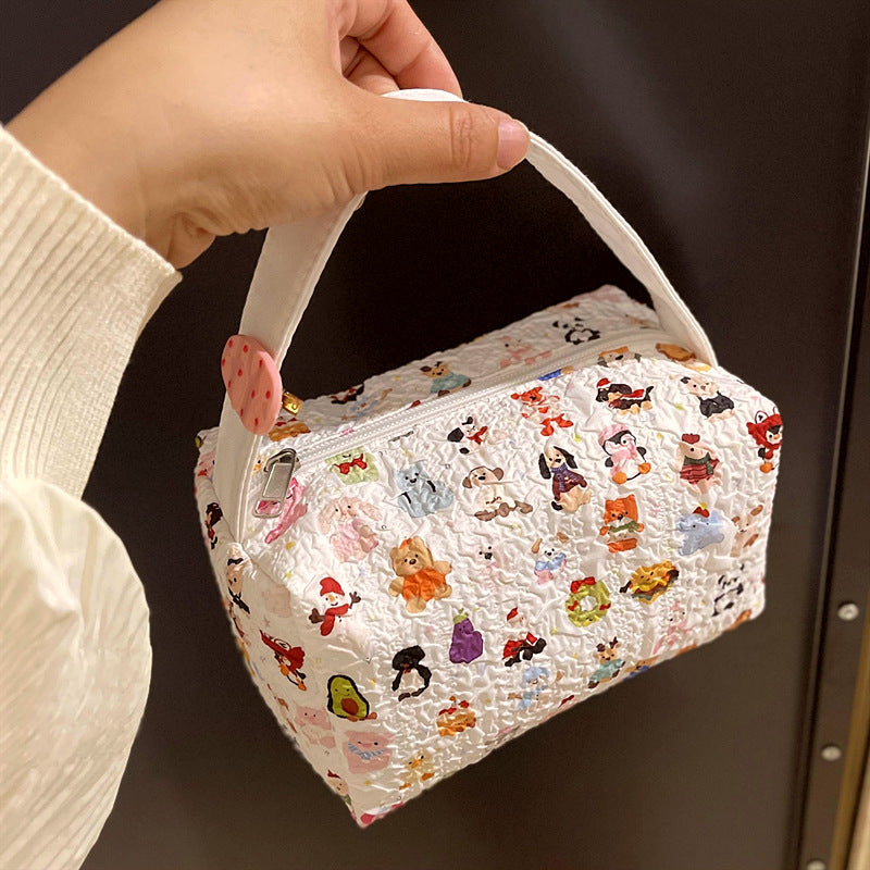 New Cartoon Printing Women's Cosmetic Bag Large Capacity Portable Travel Buggy Bag Multifunctional Toiletries Organizing Bag