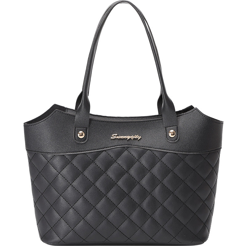 Stylish Quilted Tote Bag for Women with Elegant Embroidery Design and Spacious Interior