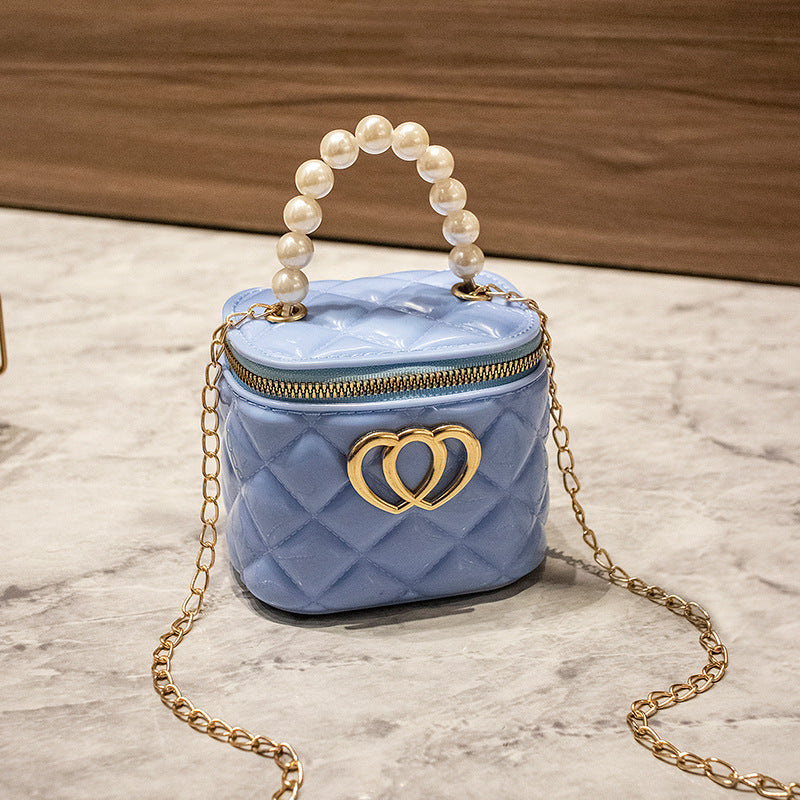 Fashion Mini Small Bag New Rhombus Bucket Gel Bag Pairs of Love Decorative Small Bag Shoulder Crossbody Women's Bag