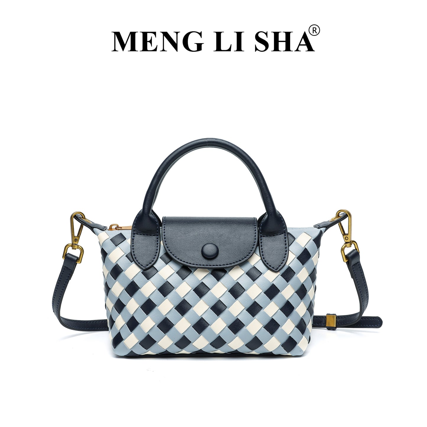 Woven Bag Women's Fashion Longchamps Bag Trendy One-Shoulder Crossbody Dumpling Bag Commuter's All-Matching Portable Small Square Bag