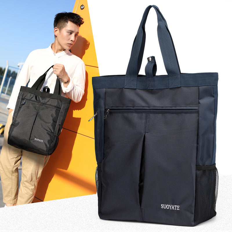 New Men's Handbag Casual and Lightweight Nylon Waterproof Hand Carrying College Students Bag