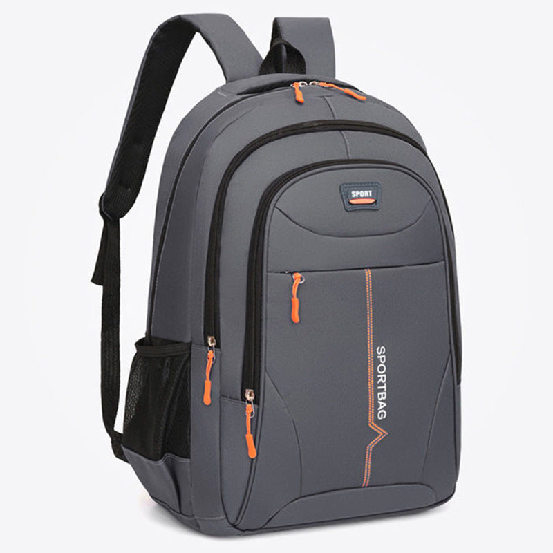 Men's Large Capacity Backpack Student Travel Computer Backpack Wear-Resistant Oxford Cloth Material Ergonomic Curved Shoulder Strap Design