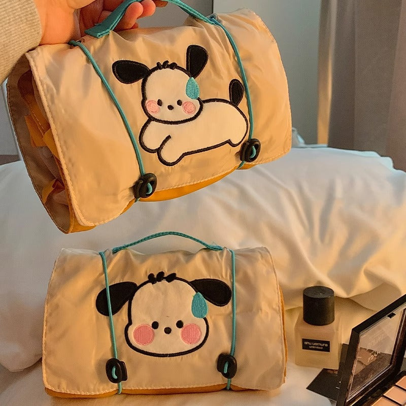 Cute Folding Ladies Cosmetic Bag Animal Pattern Large Capacity Travel Skincare Buggy Bag Multi-Layer Partition Portable Toiletry Bag