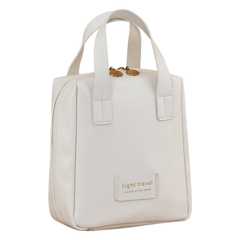 Elegant PU Travel Cosmetic Bag with Large Capacity and Fashionable Design for Makeup and Toiletries Storage