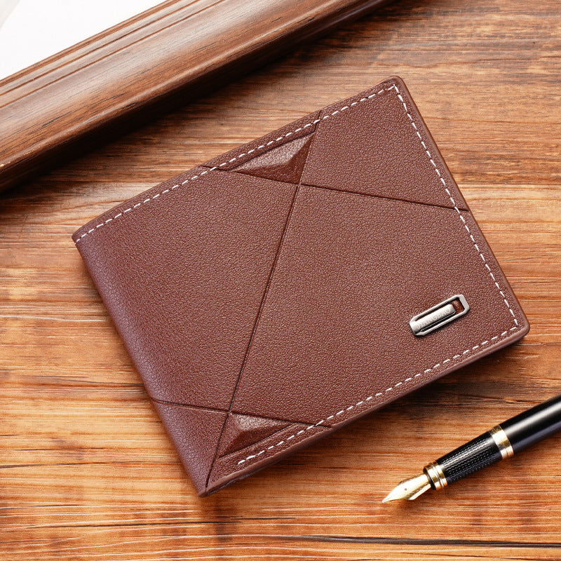 Stylish Men's Slim Wallet with Multi-Card Slots, Lightweight PU Leather Design for Daily Use