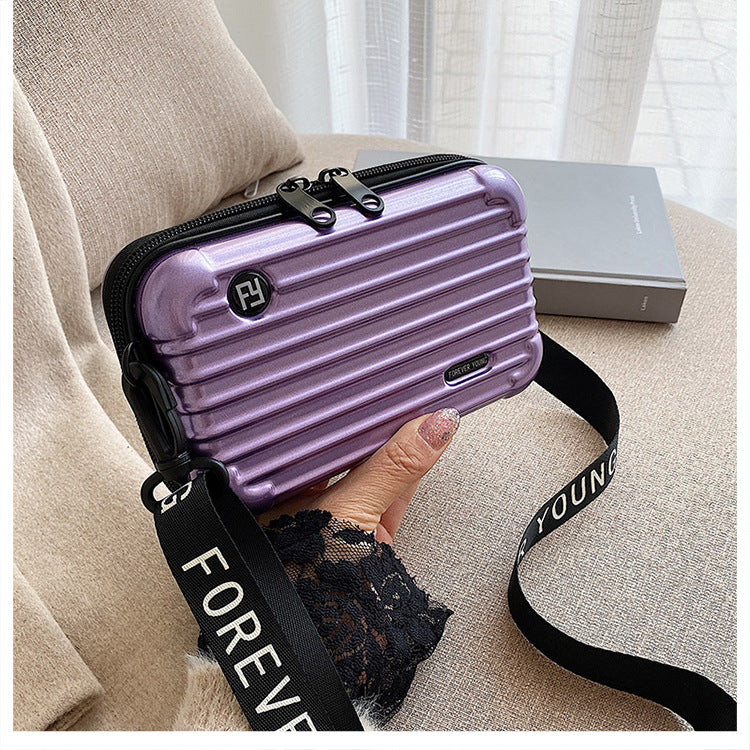 Stylish PC Hard Shell Cosmetic Bag with Adjustable Strap, Waterproof and Lightweight Travel Organizer for Everyday Use