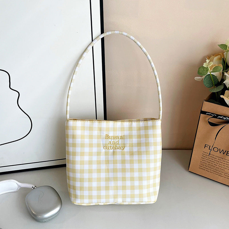 Canvas Bag Women's New Fashion Embroidered Waterproof Nylon All-Matching Casual Underarm Shoulder Bag