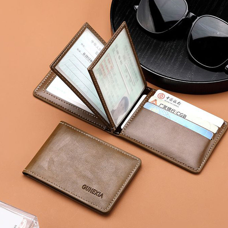 Retro Leather Driving License Leather Case Men's Multi-Functional Certificate Card Holder Motor Vehicle Card Holder Ultra-Thin Driving License Clip