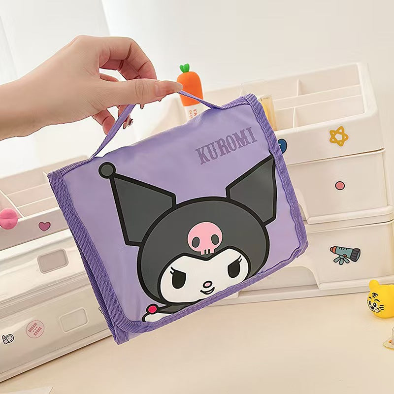 Hello Kitty Women's Storage Bag Large Capacity Pencil Case Cartoon Cute Canvas Portable Storage Bag Student Travel Portable Stationery Case