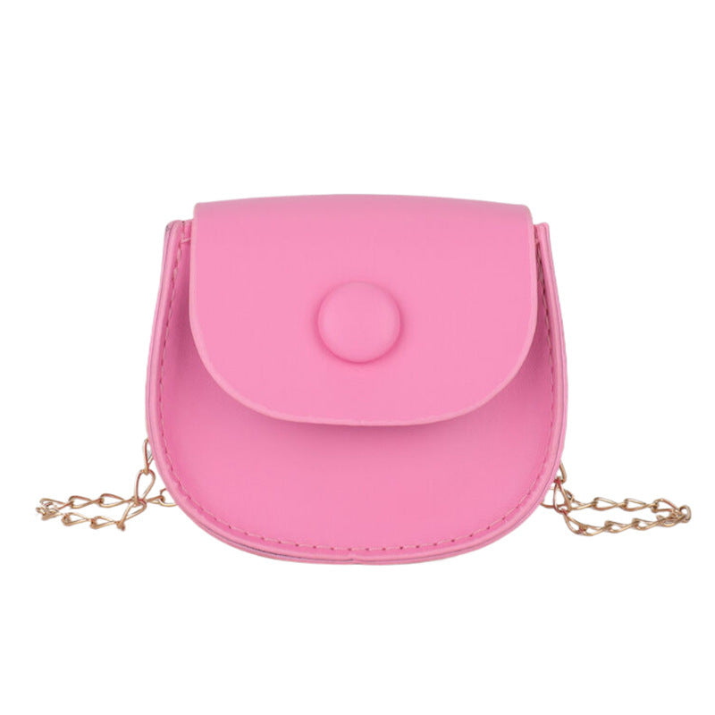 Saddle Bag Women's New Korean Style Solid Color Chain Shoulder Bag Lipstick Accessories Messenger Bag