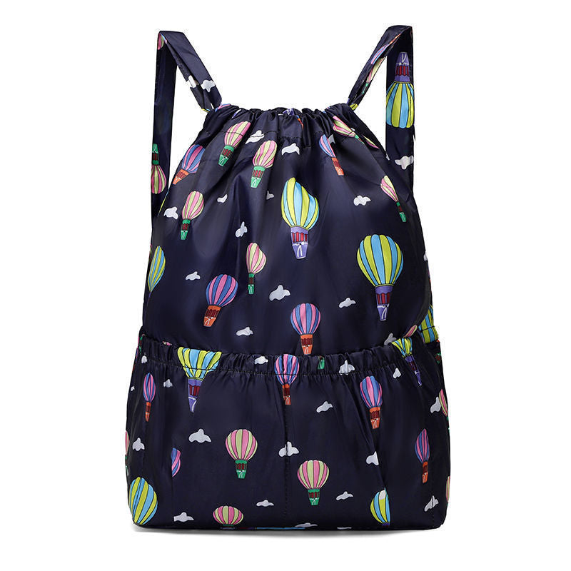 Women's Drawstring Backpack Women's Lightweight Waterproof Multi-Pocket Daily Travel Backpack