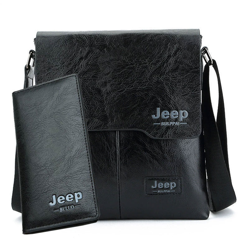 Retro Men's Crossbody Bag with Jeep Logo, Stylish Urban Travel Shoulder Bag for Daily Use