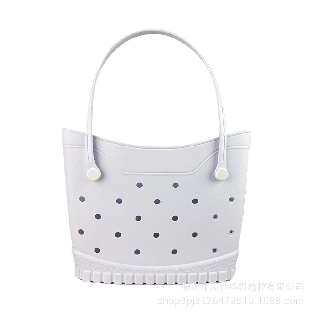 Stylish EVA Beach Tote Bag with Hollow Design, Lightweight and Spacious for Daily Use