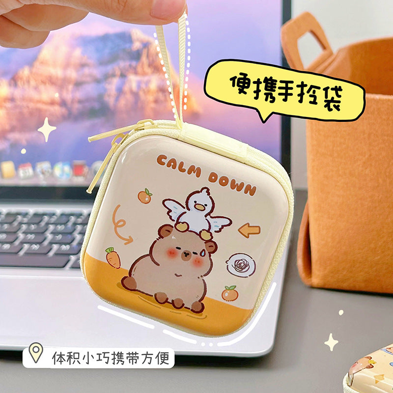 Coin Purse Capabala Mini Coin Pocket Portable Earphone Bag Cute Capybara Coin Key Case