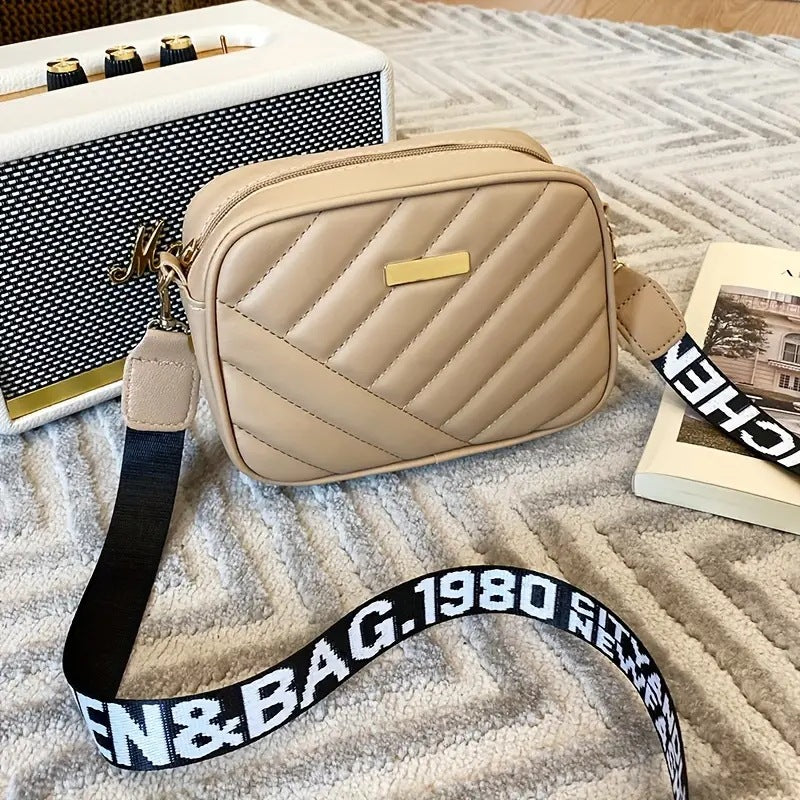 Stylish Quilted Crossbody Bag for Women with Trendy Printed Strap and Compact Design Perfect for Daily Use
