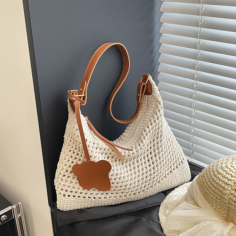 Fashion Personality Handmade Woven Hollowed Women's Tote Western Style Women's Shoulder Messenger Bag