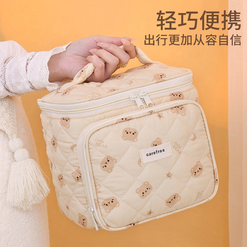 Multifunctional Partition Magic Cosmetic Bag Multi-Pocket Storage Design Travel Portable Toiletry Bag