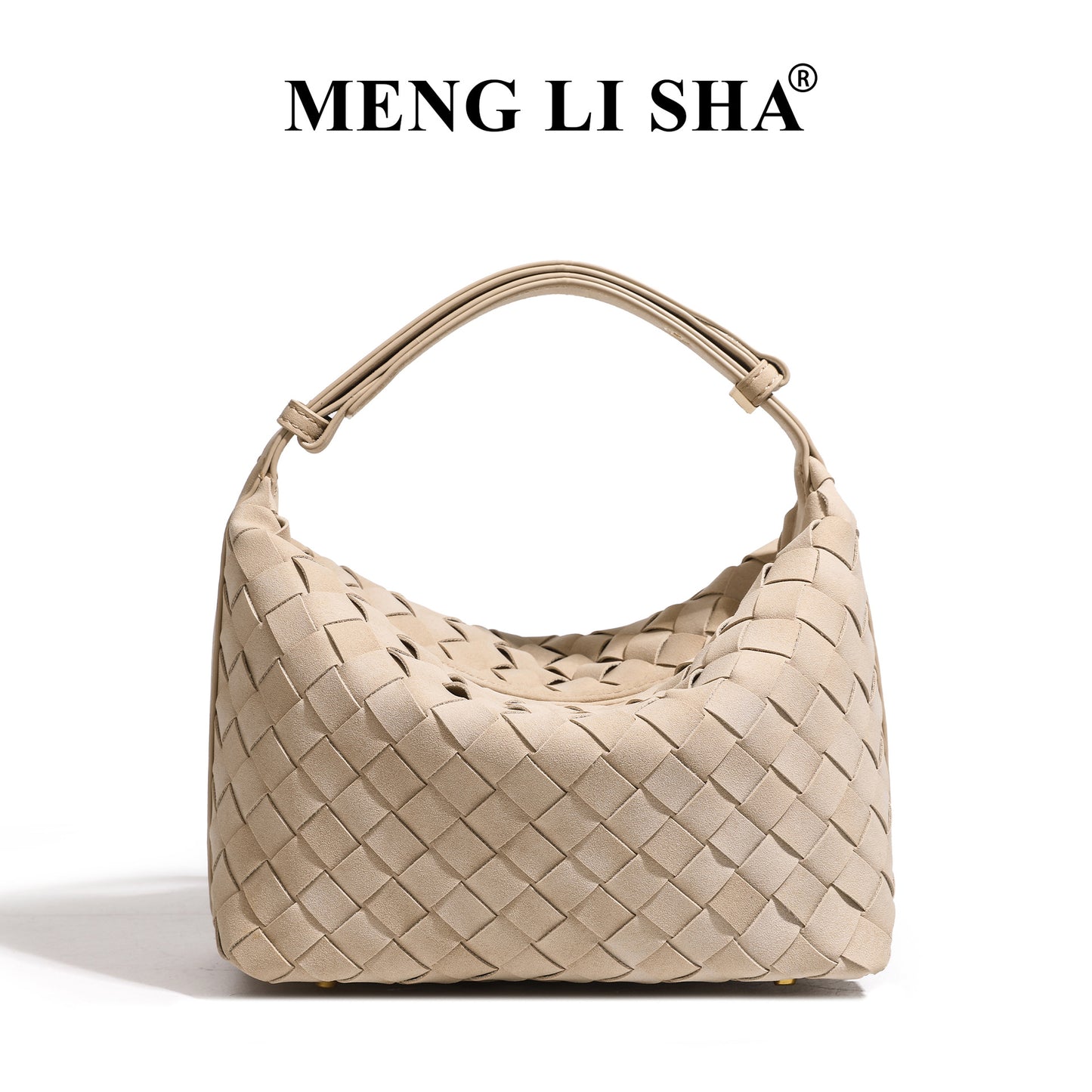 European and American New Suede Advanced Texture Woven Portable Lunch Bag Women's Fashion Simple Shoulder Crossbody Lunch Box Bag
