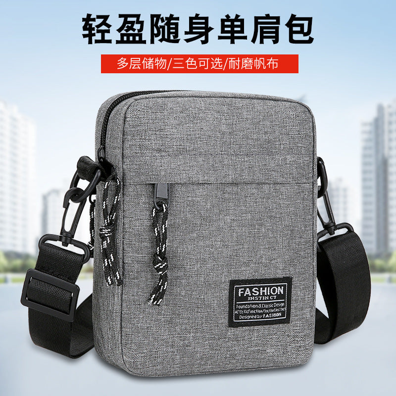 Men's Lightweight Shoulder Messenger Bag Waterproof Travel Mobile Phone Bag Daily Travel Essential Small Backpack