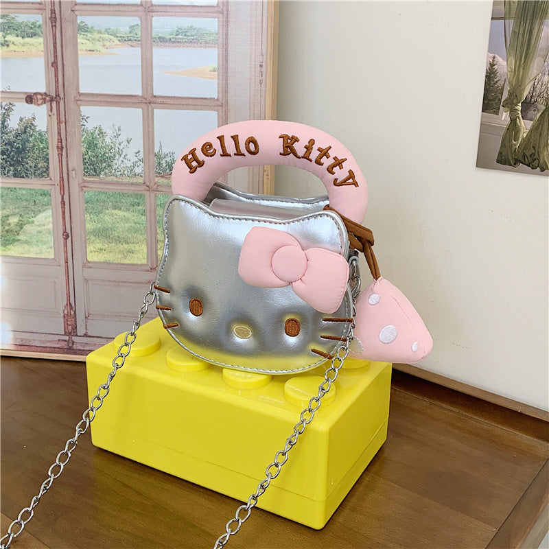 KT Mini Crossbody Bag New Cute Cartoon Design Daily Commuter Chain Bag