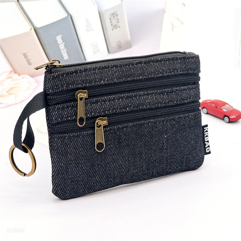 New Cartoon Three-Layer Sundries Storage Bag Summer Carry around Makeup Pouch Girls Coin Purse Key Card
