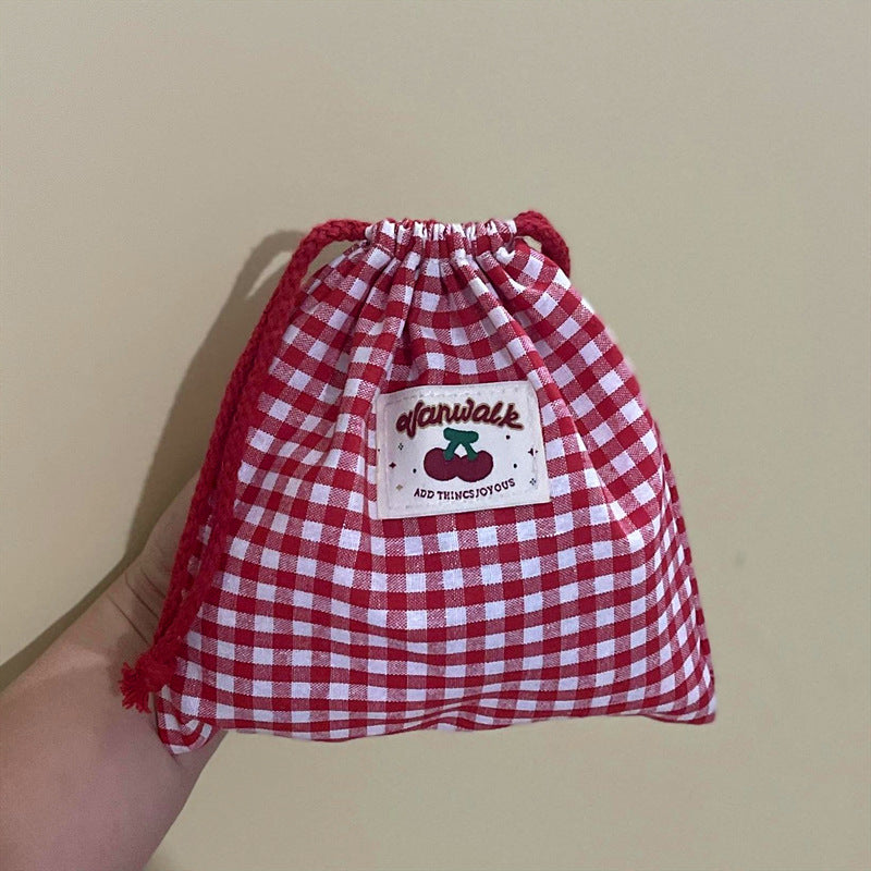 Cute Drawstring Women Buggy Bag Travel Makeup Jewelry Multifunctional Cartoon Printing Organizing Bag