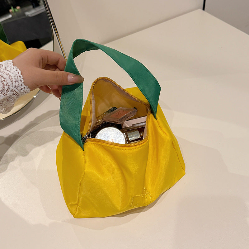 Cosmetic Bag Portable New Candy Color Dopamine Women's Large Capacity Storage Bag Square Organizing Bag Cosmetic Wash Bag
