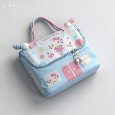 Cartoon Small House Cosmetic Bag Dopamine Color Matching Large Capacity Partition Storage Travel Portable Storage Fashion