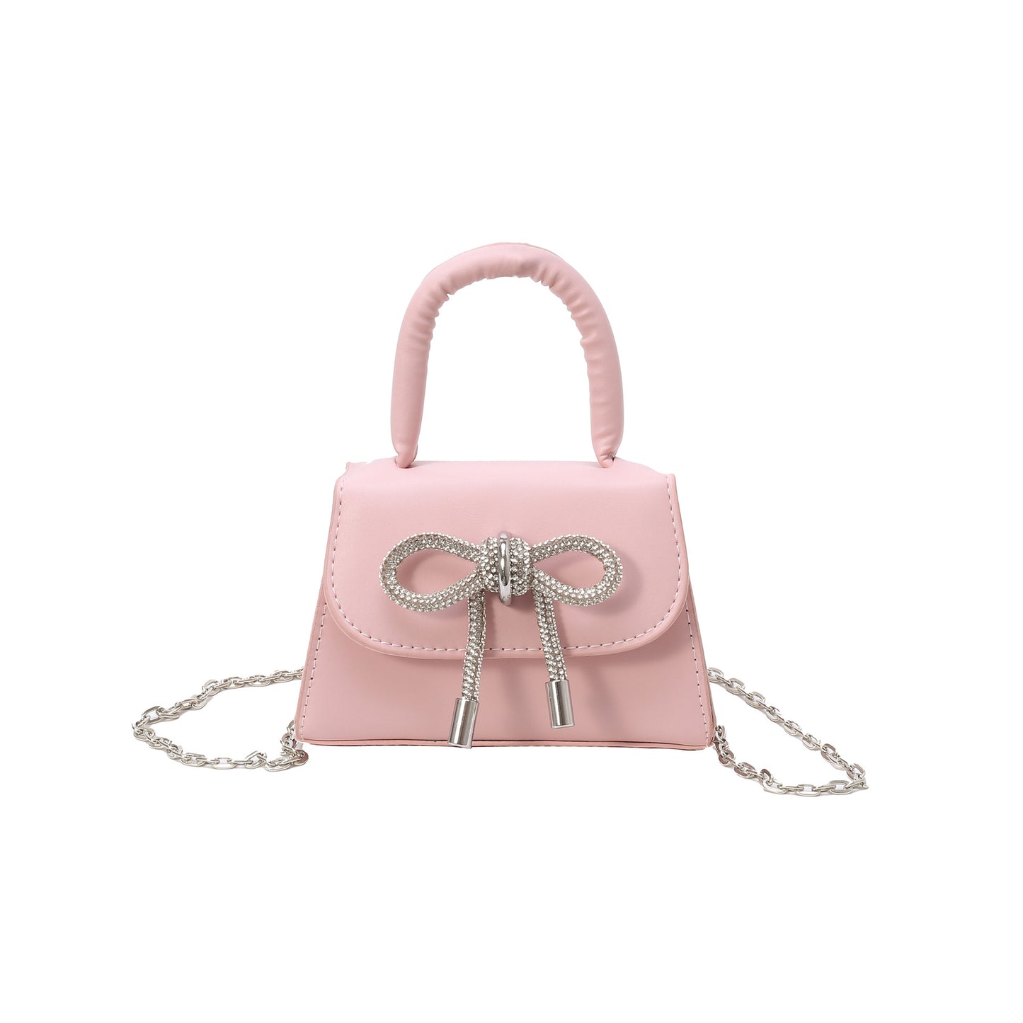 New High-Texture Niche Solid Color Bow Small Square Women's Bag Chain One-Shoulder Portable