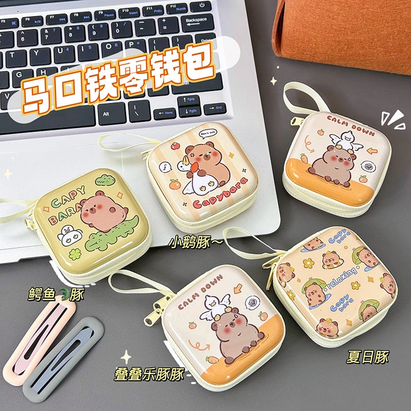 Coin Purse Capabala Mini Coin Pocket Portable Earphone Bag Cute Capybara Coin Key Case